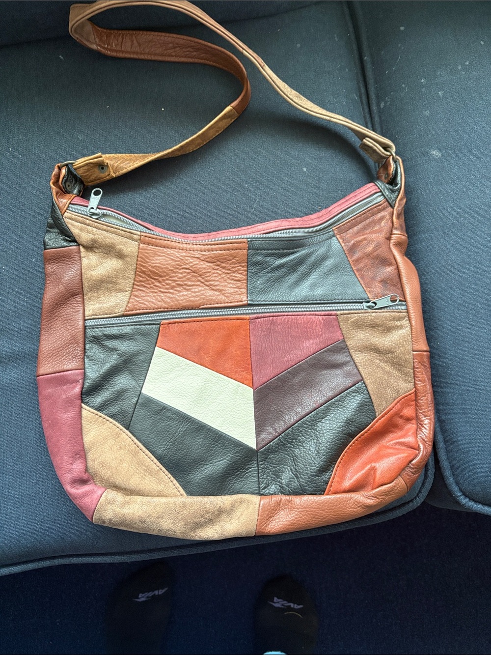 Reduced -Source Unknown Multicolor Patchwork Leather Hobo Shoulder Bag - Picture 2 of 5